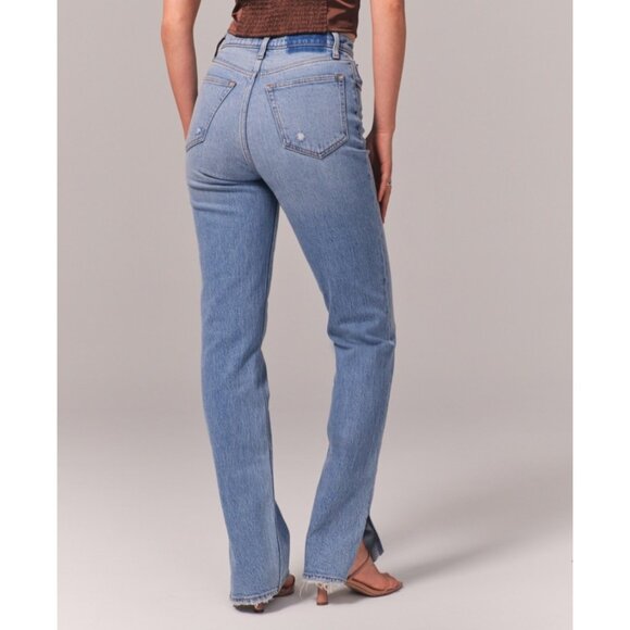 Abercrombie & Fitch The 90’s Straight Ultra High Rise Jean Size 28/6 Spilt Ankle - Picture 6 of 15